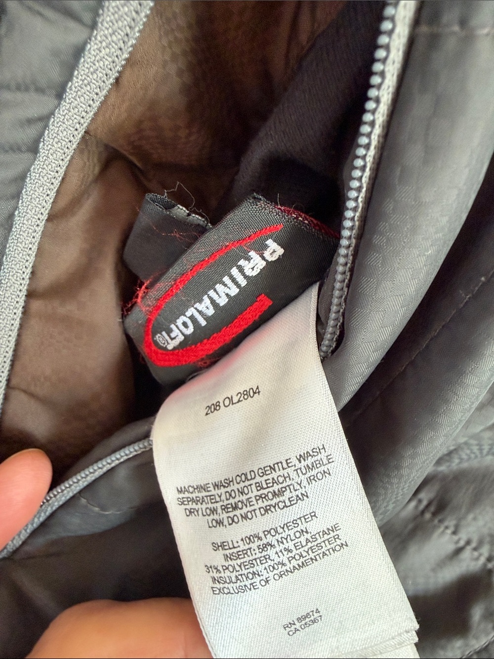 Mountain Hardwear Reversible Embroidered PrimaLoft Jacket Brown Gray Small - Picture 7 of 10